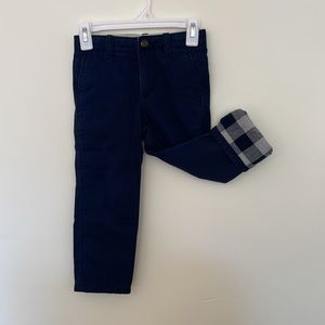 Baby Gap Toddler Boys 3T Flannel Lined Navy Pants
